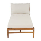 Cape Outdoor Acacia Chaise Lounge with Rope Woven