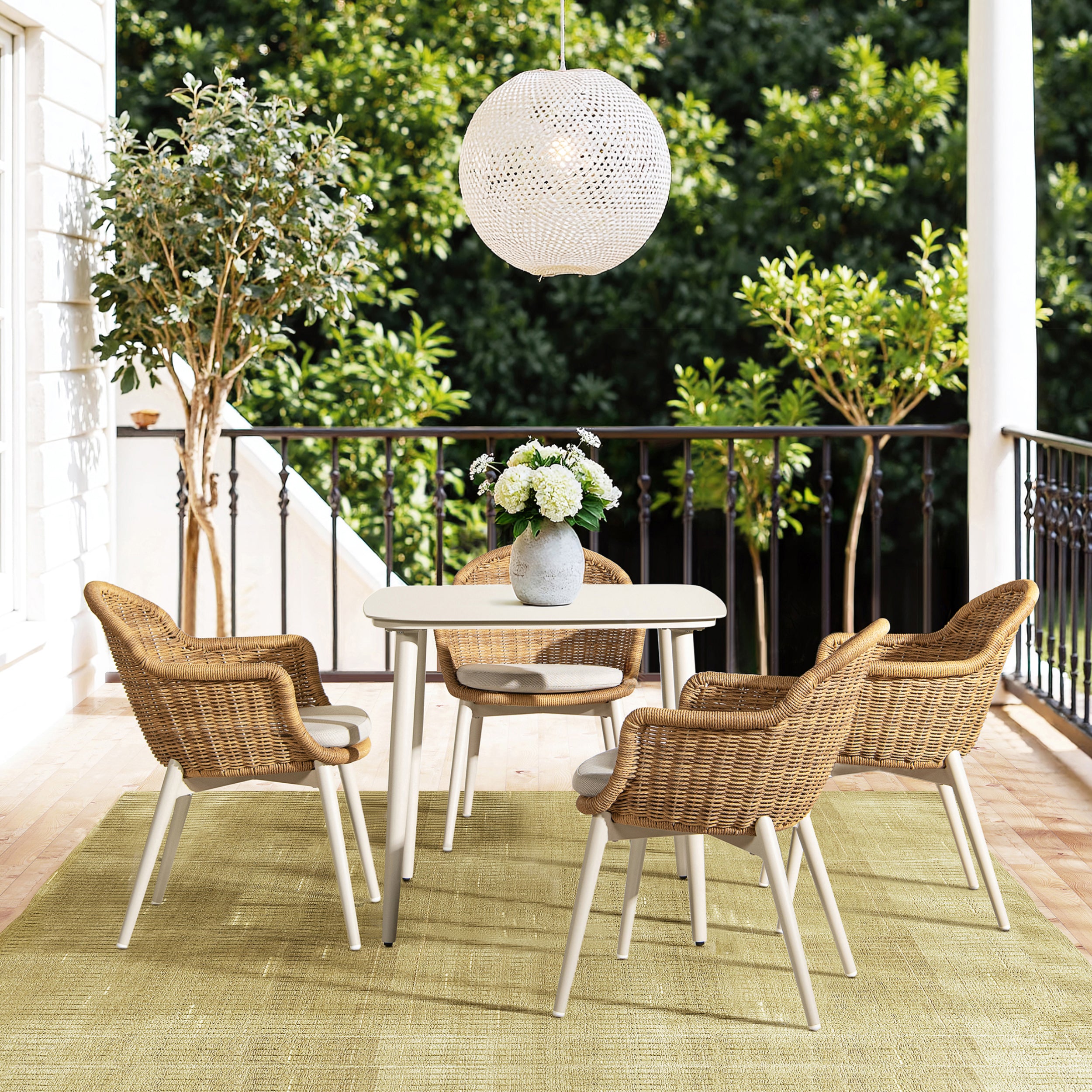Santorini 33.5" Square Outdoor Patio Table Aluminum