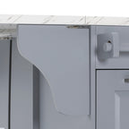 K&K 50.7" Kitchen Island with Storage Tilt Trash Can Cabinet