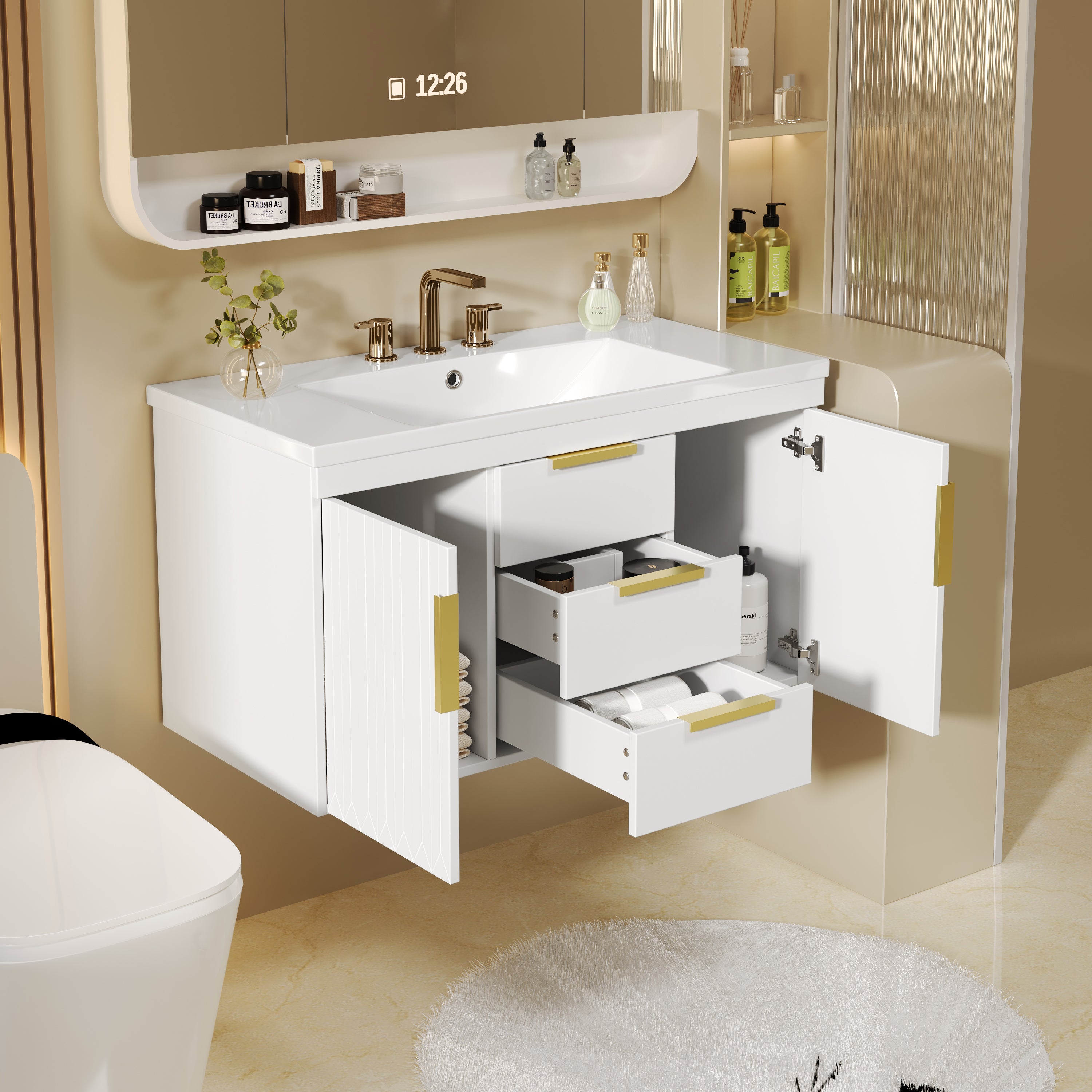 36'' Wall Mounted Bathroom Vanity