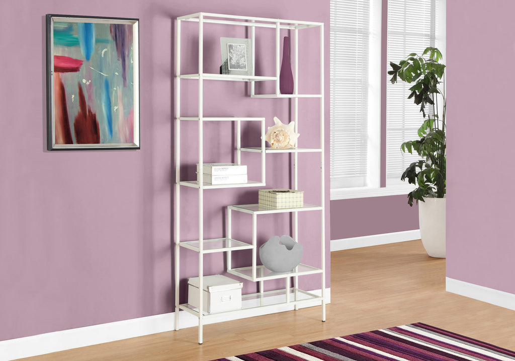 72" Tempered Glass Bookshelf