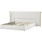King Size Luxury Wing-Back Upholstered Bed Frame