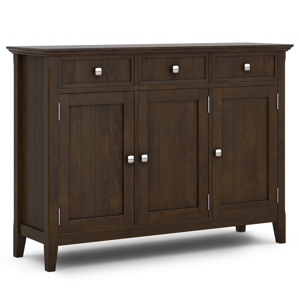Acadian 51 Inch Wide Solid Wood Entryway Storage Cabinet in Brunette