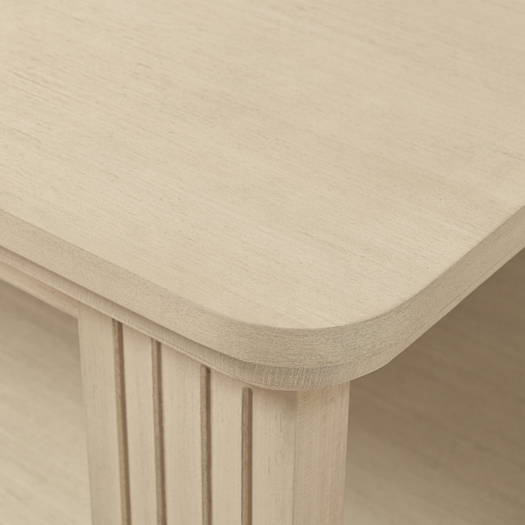 Square Coffee Table with 2-Tier Storage Shelf