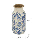Delftware Inspired Ceramic Vase