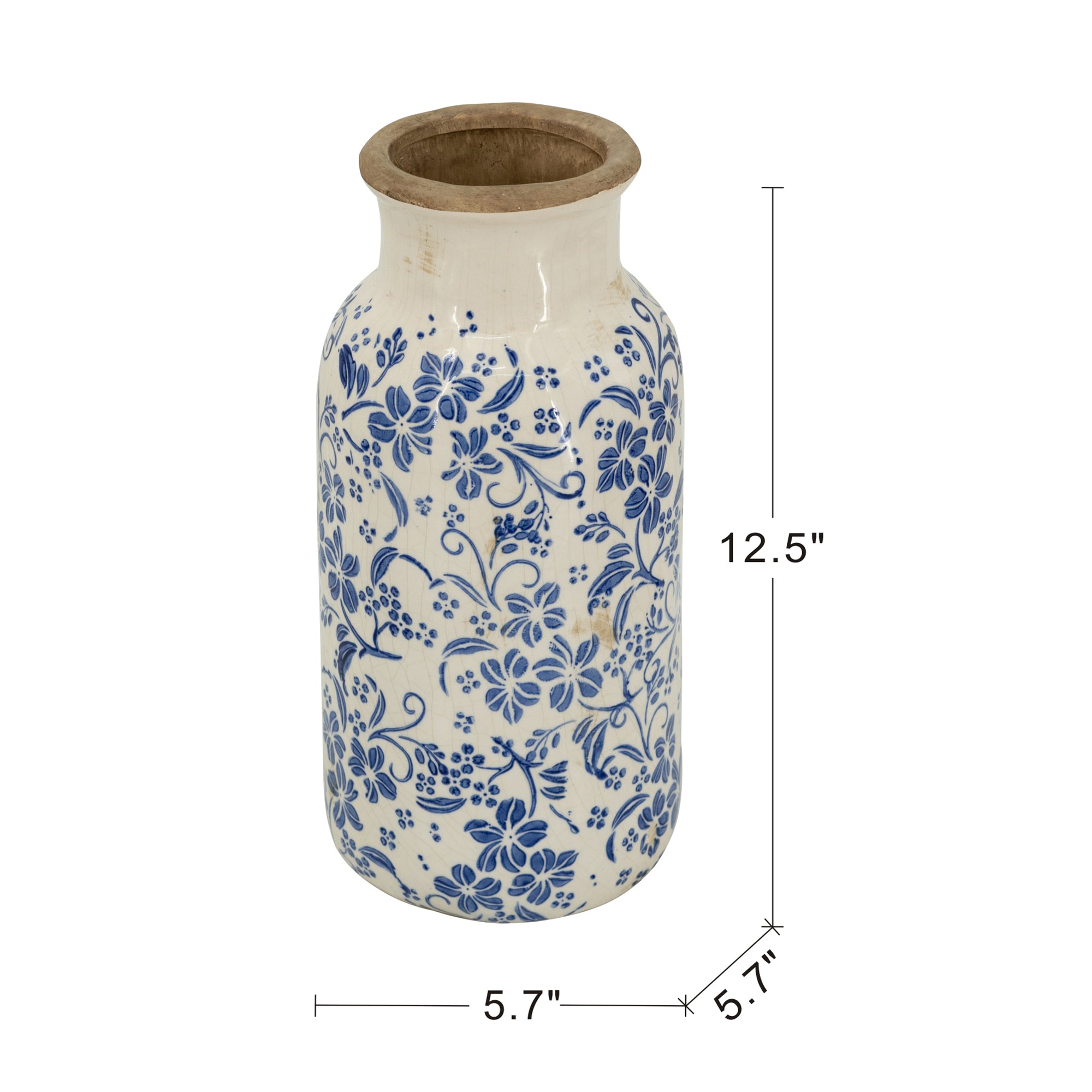 Delftware Inspired Ceramic Vase