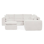 107'' Modern Boucle L-shaped Sectional Sofa with Moveable Ottoman