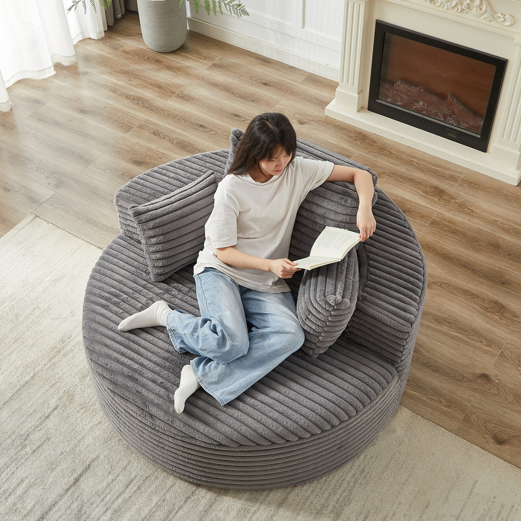 55'L Corduroy Sponge Single Sofa