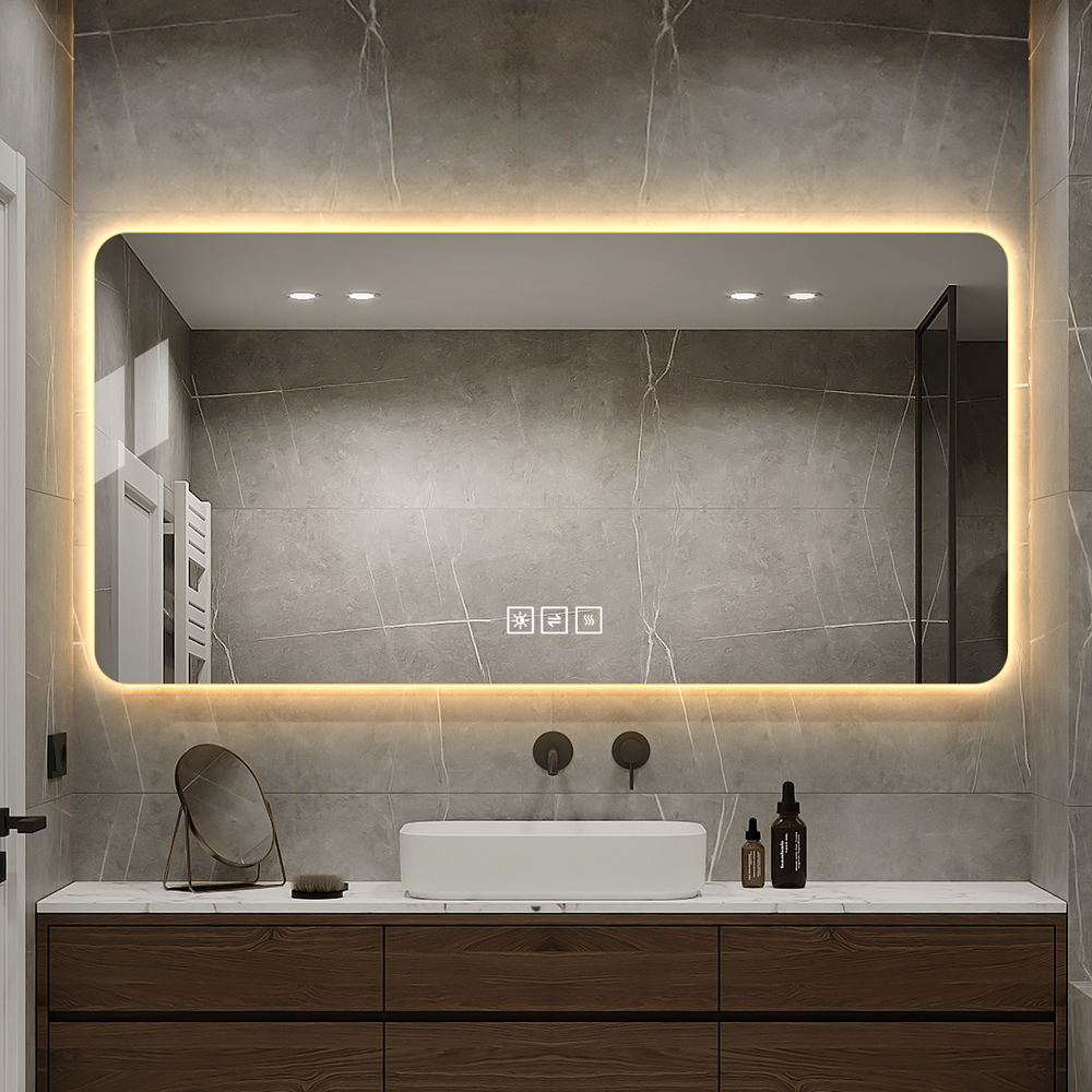 48"x24" LED Bathroom Mirror with One-Touch Demist Function