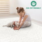Step Collection High-Low Medallion Cream/Cream Indoor Area Rug