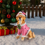Christmas Golden Retriever Statue, Holiday Dog Figurine