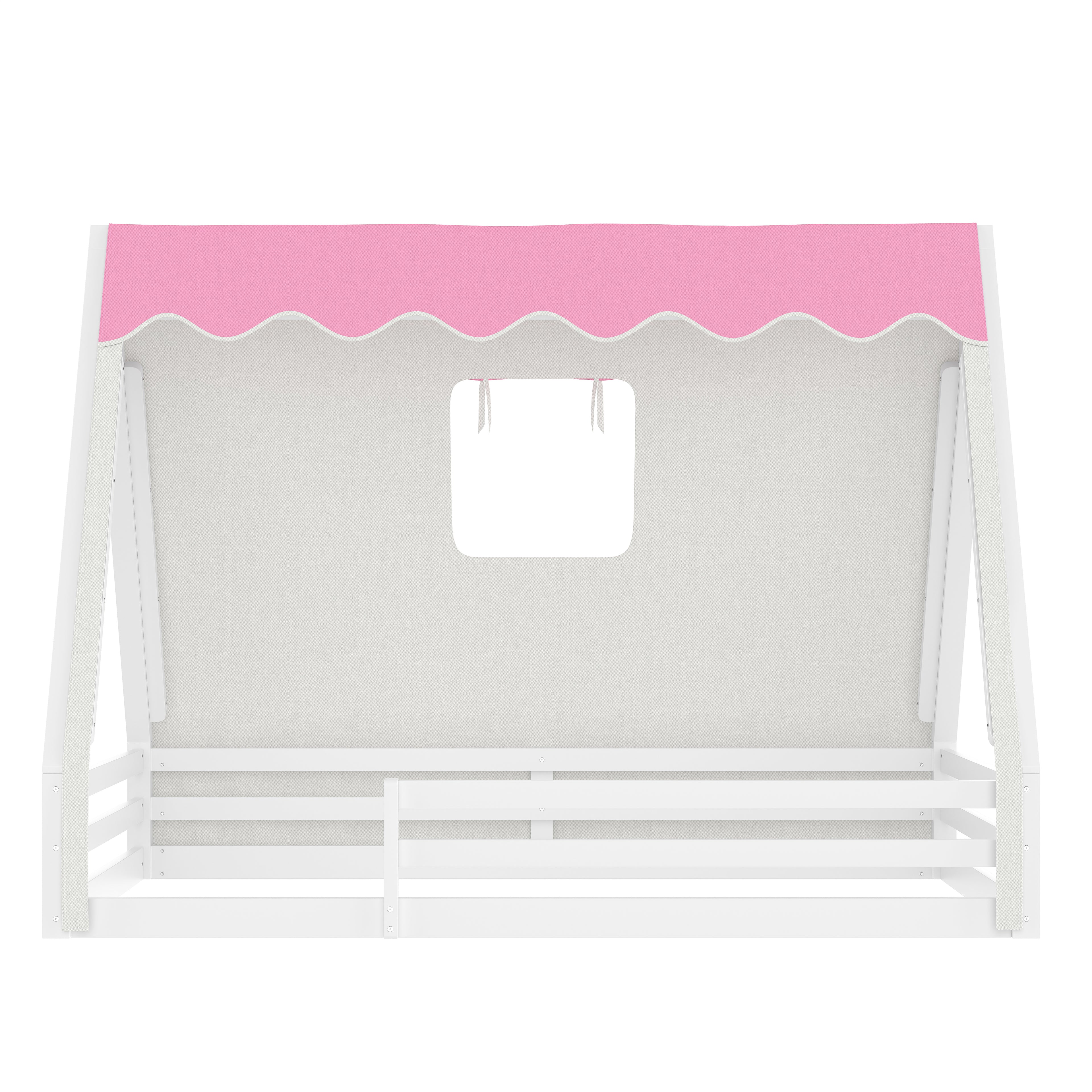 Full Size House Floor Bed with Tent and Light