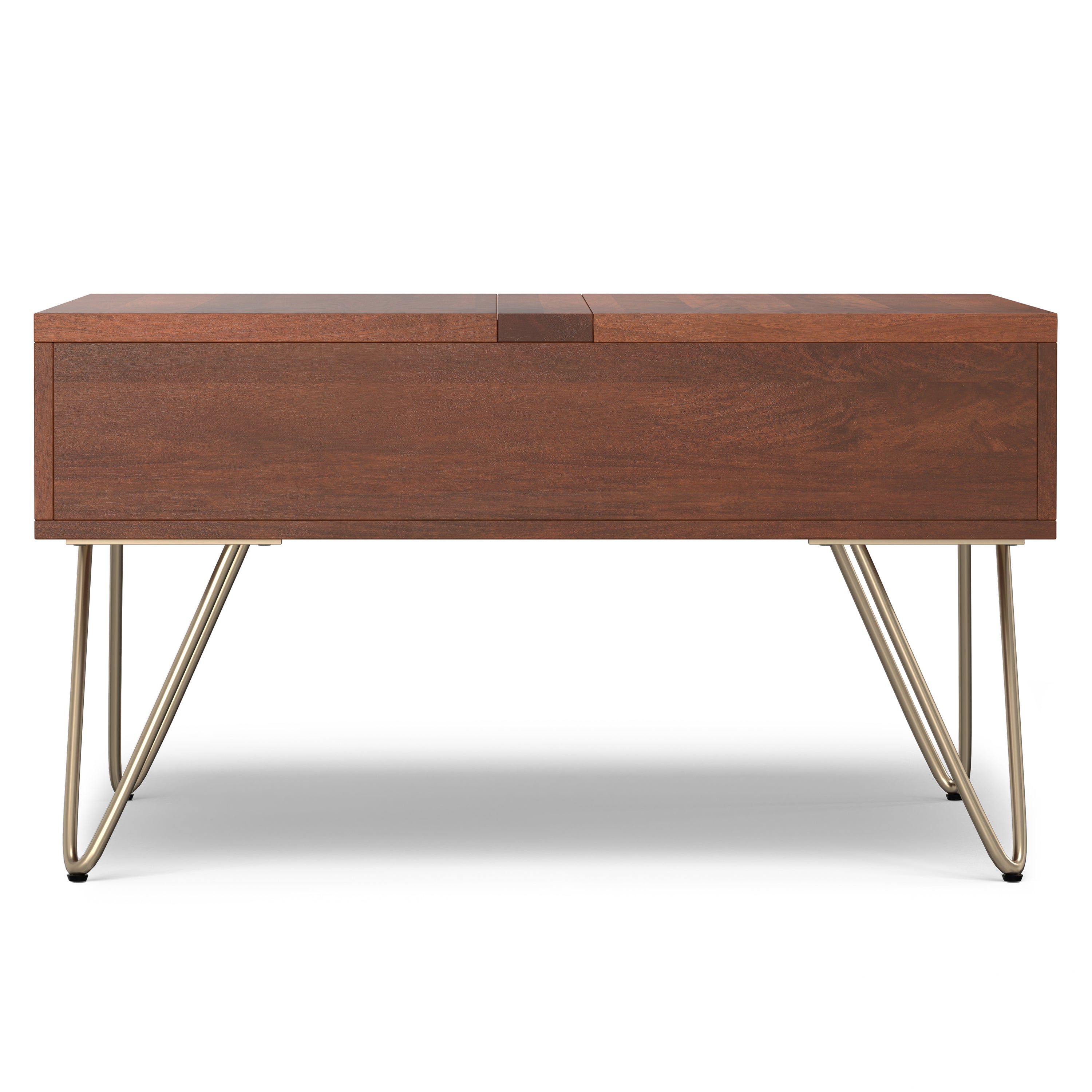 Hunter Solid Mango Wood Lift Top Square Coffee Table in Umber