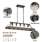 34-Inch Black and Gold Vintage Pendant Light