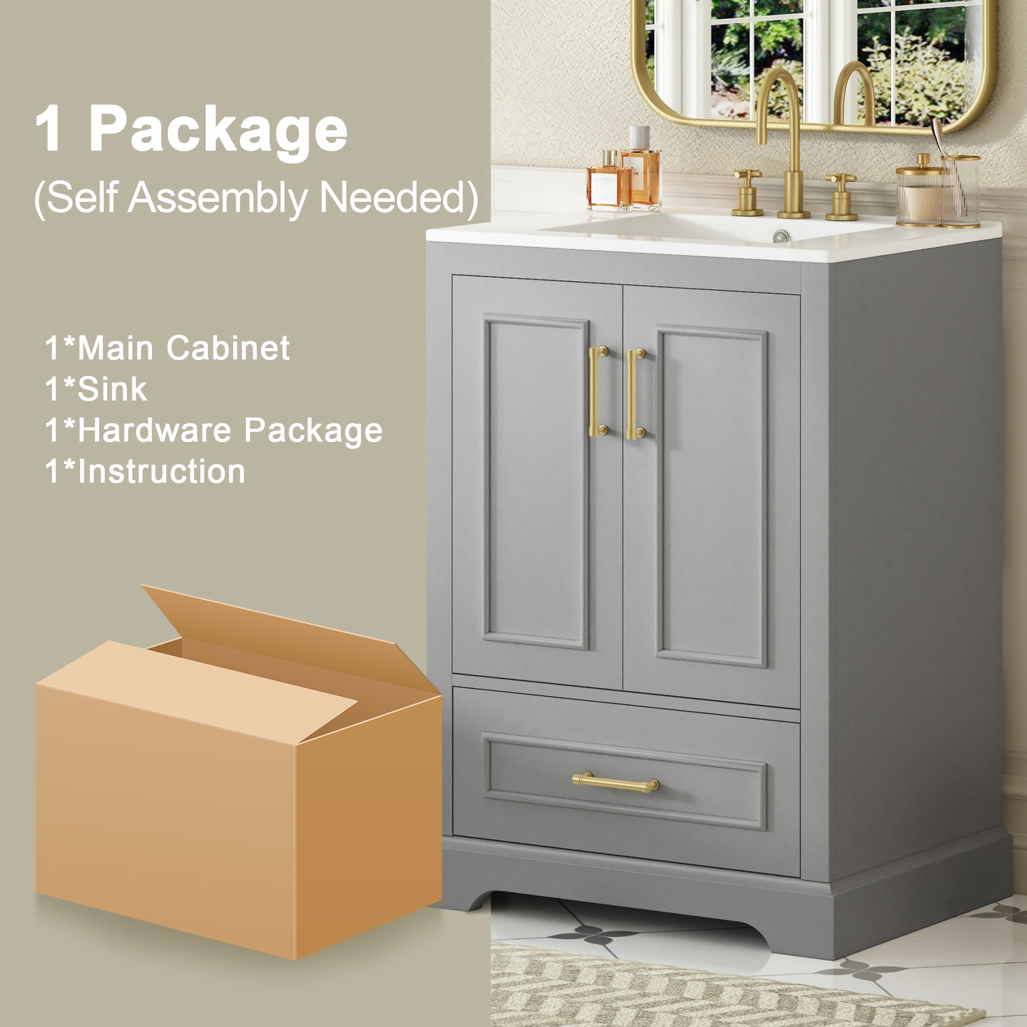24" Bathroom Vanity with Sink