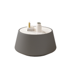 Light Sintered Stone Top Cup Shape Leather Coffee Table