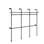 Industrial Pipe Clothing Rack with LED Lights & Shelves