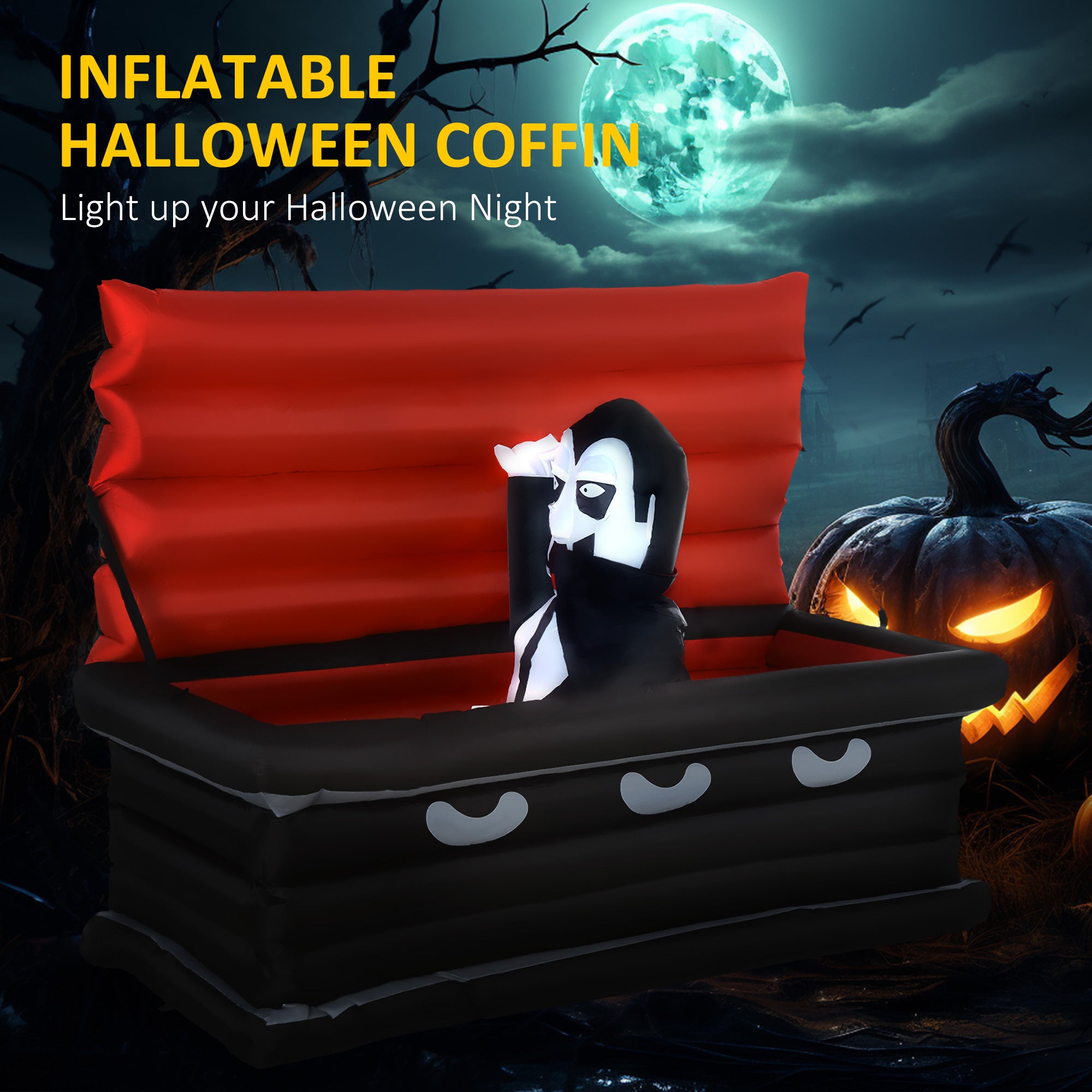 Halloween Inflatables Outdoor Decorations Vampire and Giant Coffin