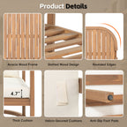 TOPMAX 4-Piece Modern Acacia Wood Sofa Set