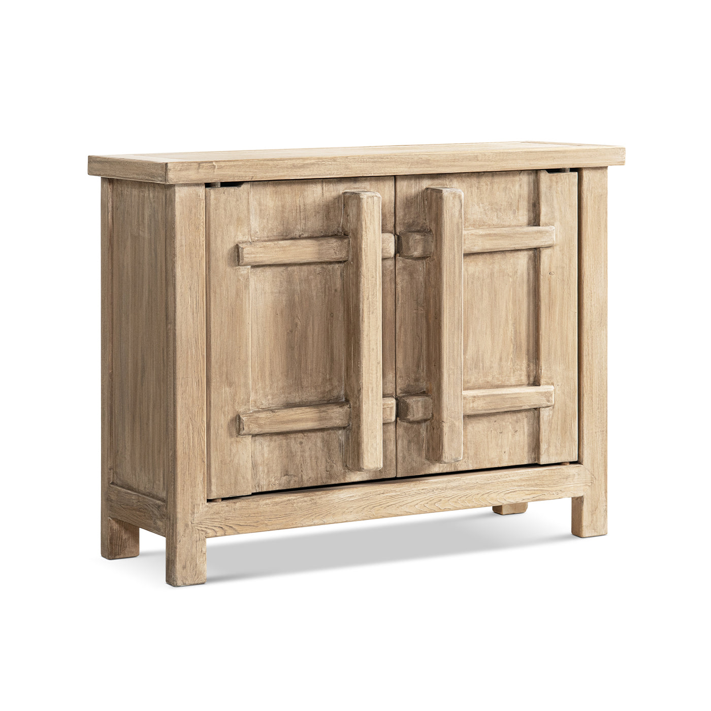 Rowan 48" Solid Reclaimed Pine 2-Door Crossbar Accent Storage Cabinet