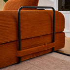 Convertible Sleeper Sofa Bed with Cylindrical Pillow - Orange