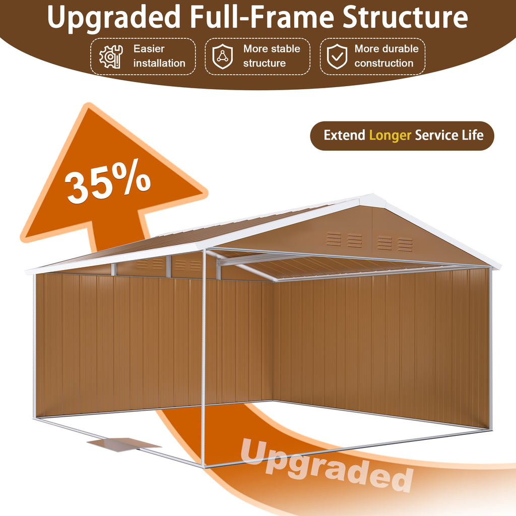 12x10 FT Heavy-Duty Metal Storage Shed