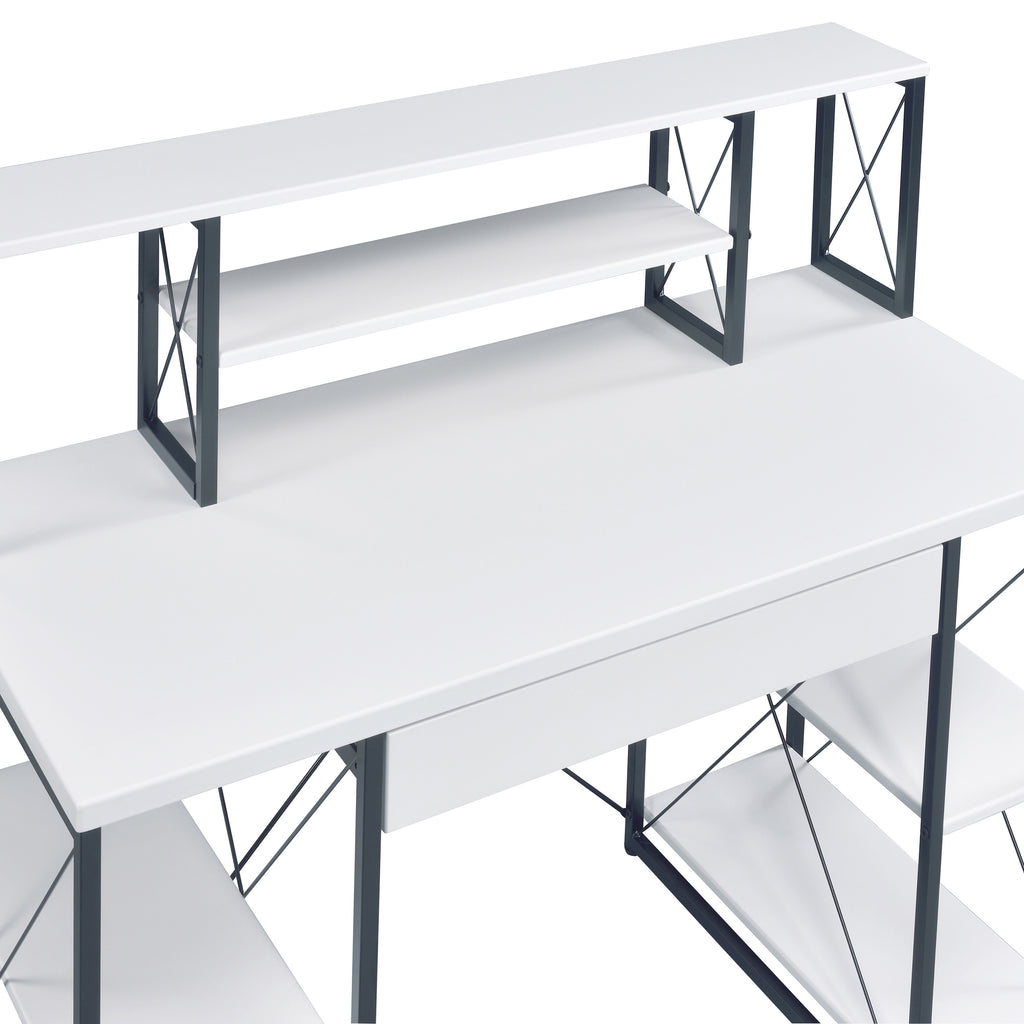 White and Black Recording Studio Desk
