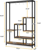 70.86” Tall 5-Tier Rustic Display Shelf