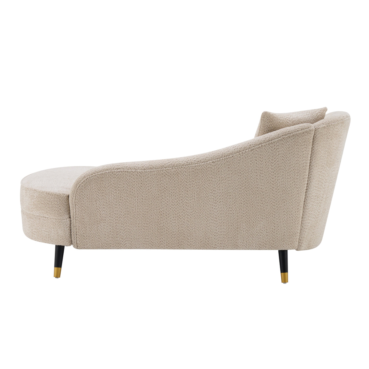 BellaLuxe Boucle Curved Chaise Lounge Indoor Upholstered Sofa