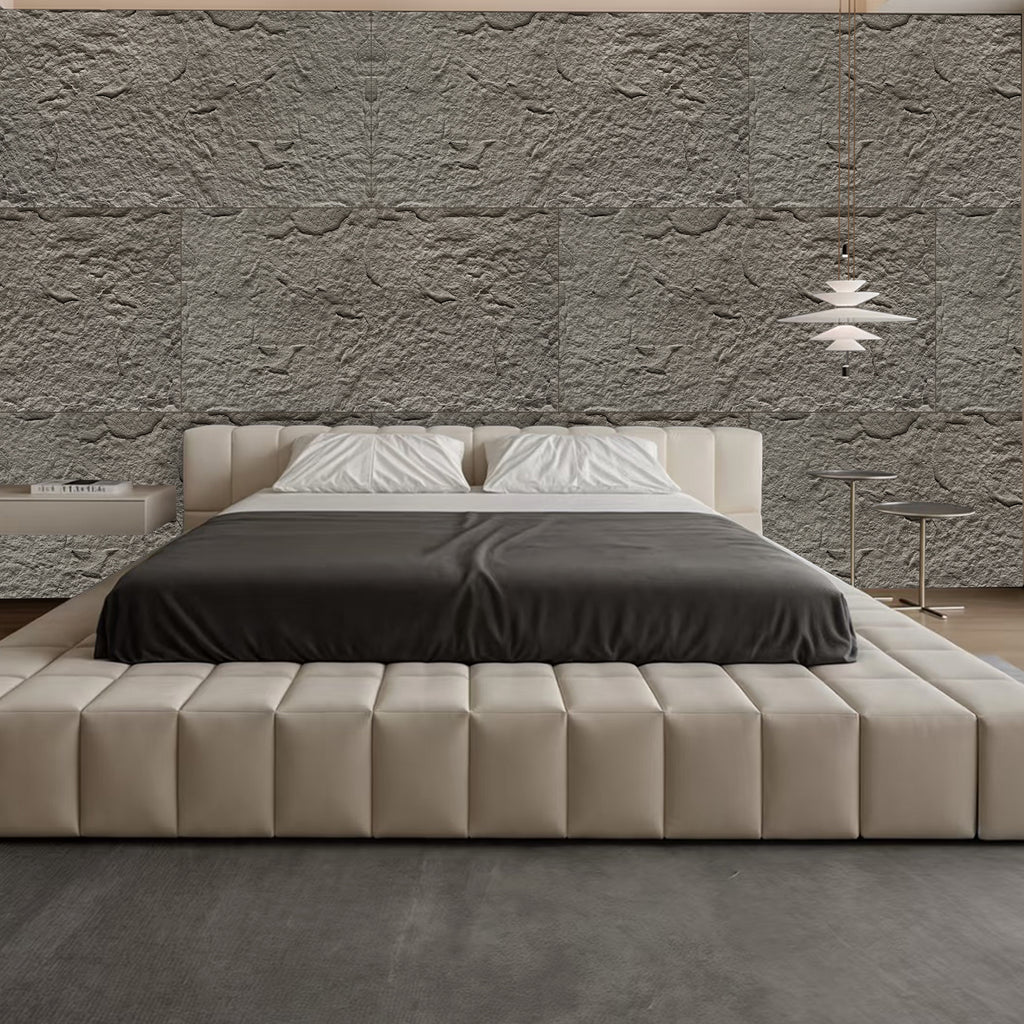 3D Faux Stone Wall Panels - 6 PCS PU Wainscoting Panel