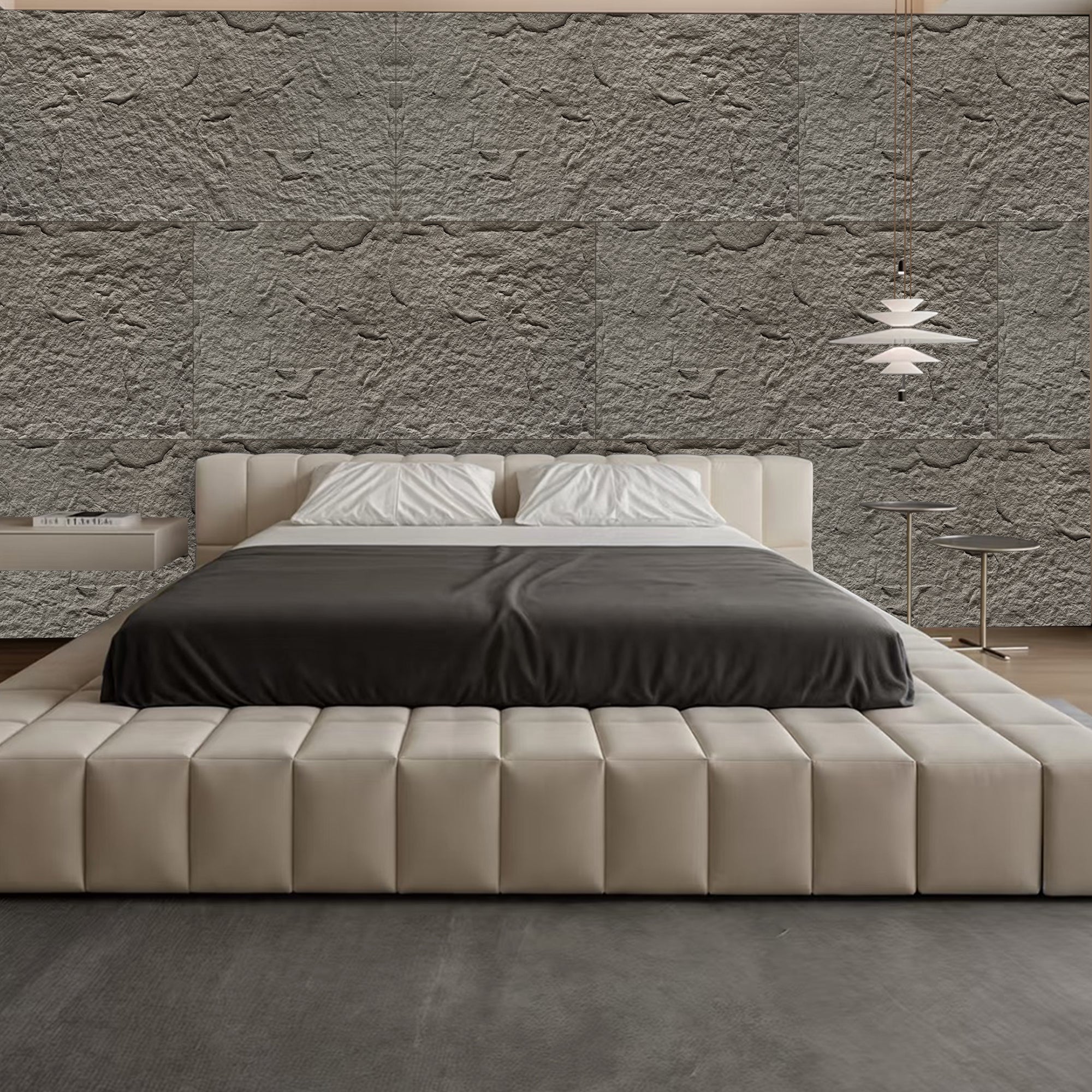 3D Faux Stone Wall Panels - 6 PCS PU Wainscoting Panel