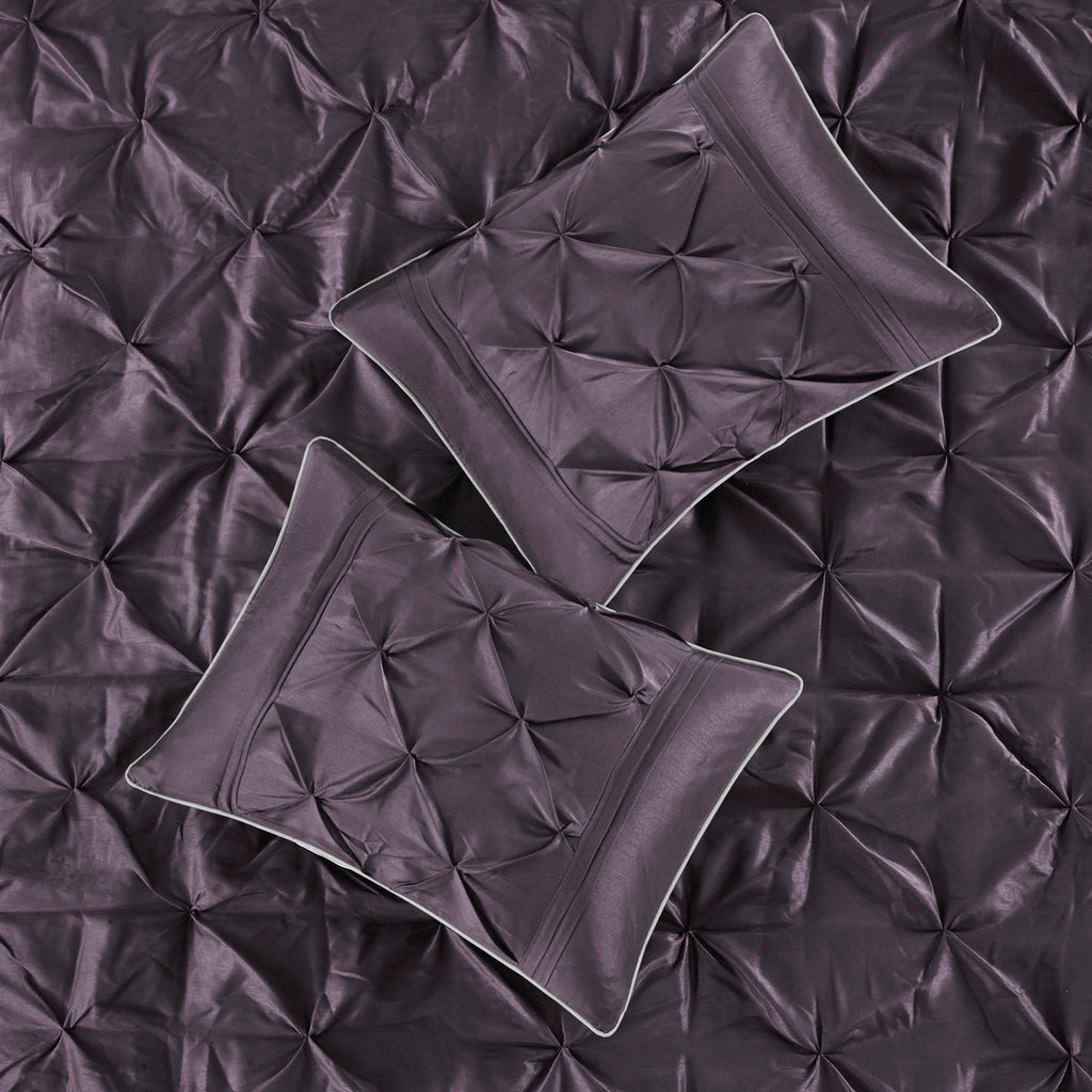 7 Piece Tufted Comforter Set - Plum Cal King