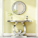 Modern Mirror Side Table - Silver
