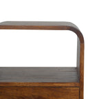 Solid Wood Chestnut Curved Edge Nightstand