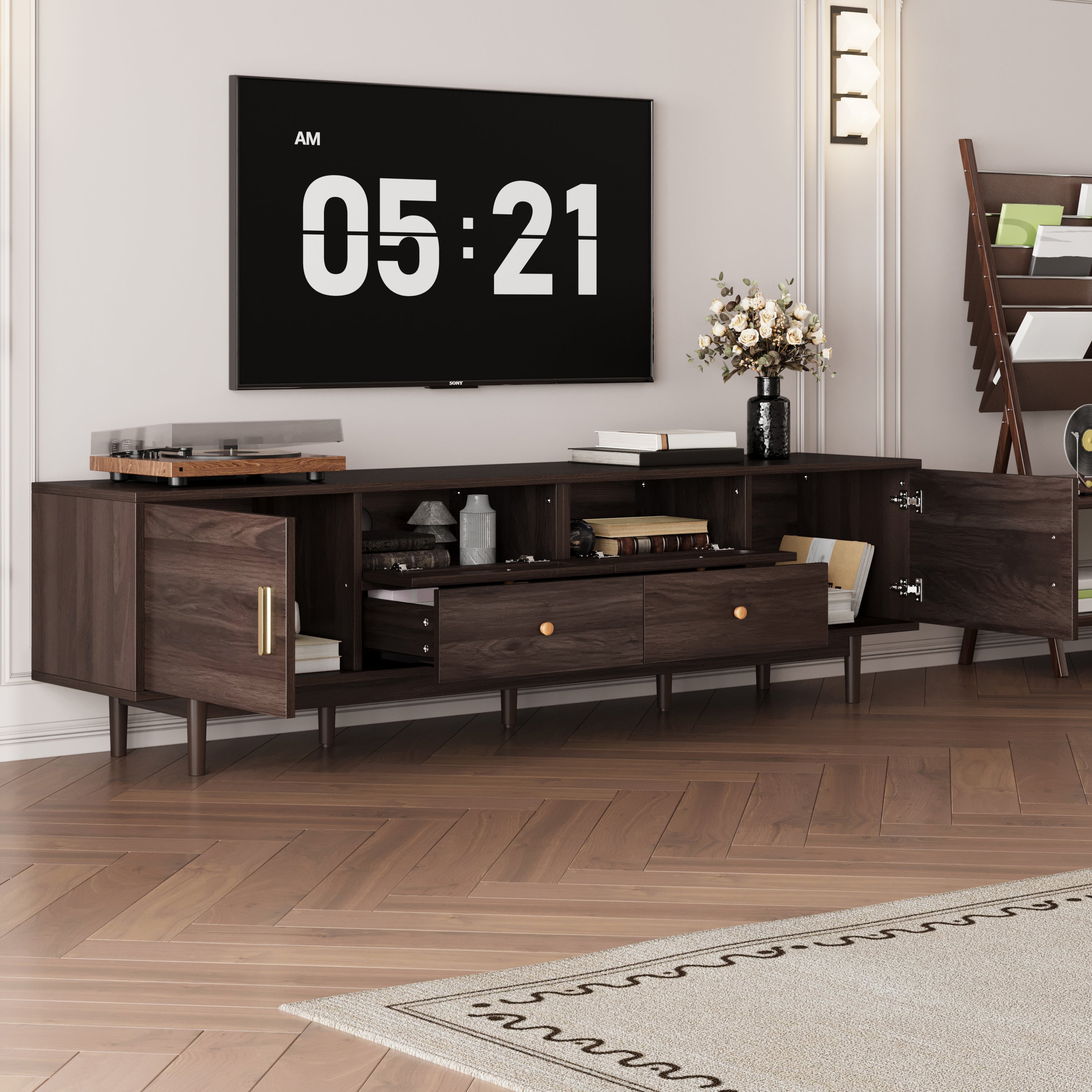 76" TV Stand with Drawers for Modern Living