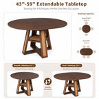 Extendable Round Dining Table for 4-6