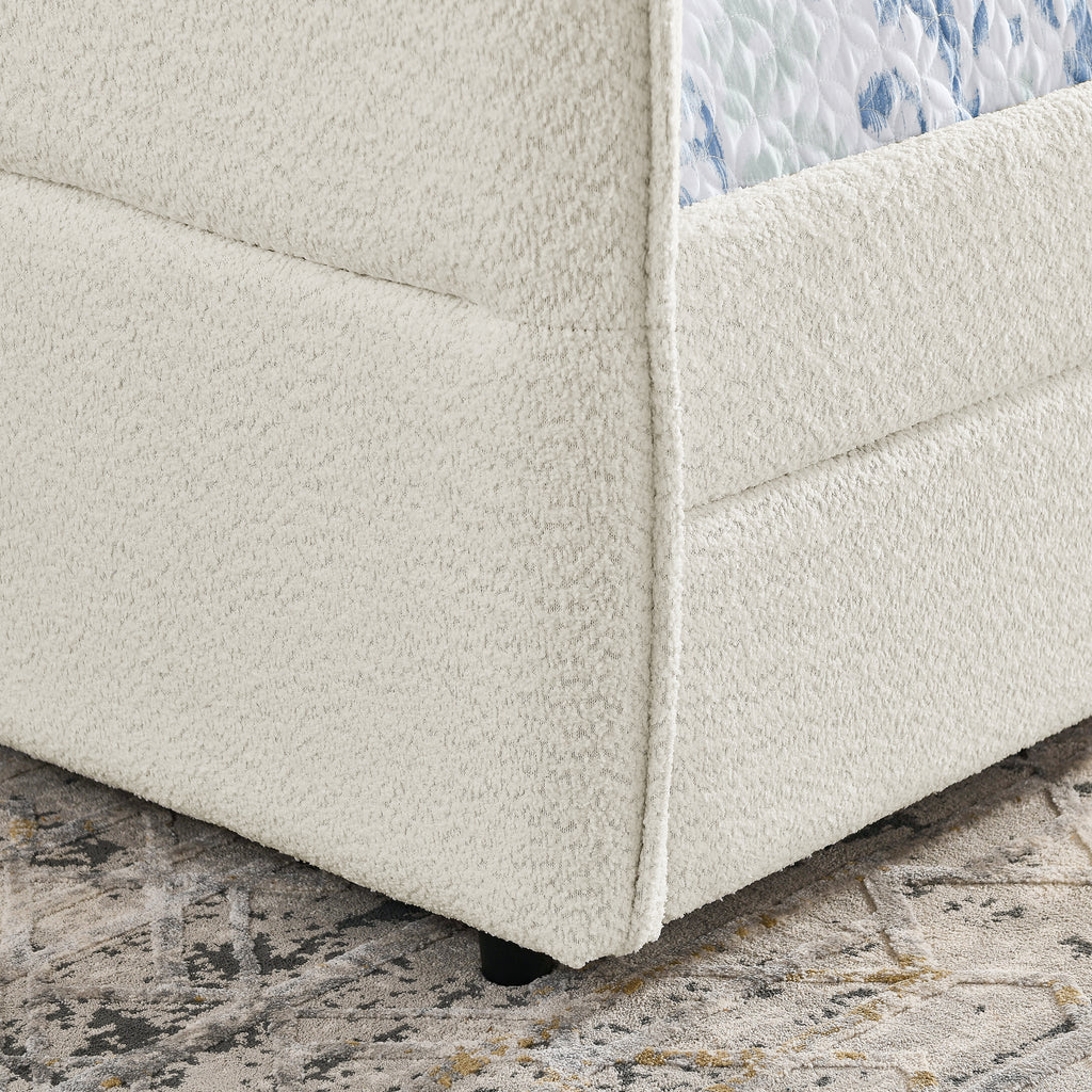 Daybed with Trundle Upholstered Tufted Sofa Bed
