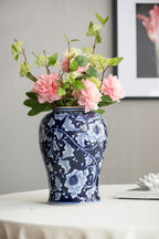 9.5x9.5x18" Porcelain Decorative Ginger Jar