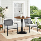 Dark Wood Grain Round Dining Table