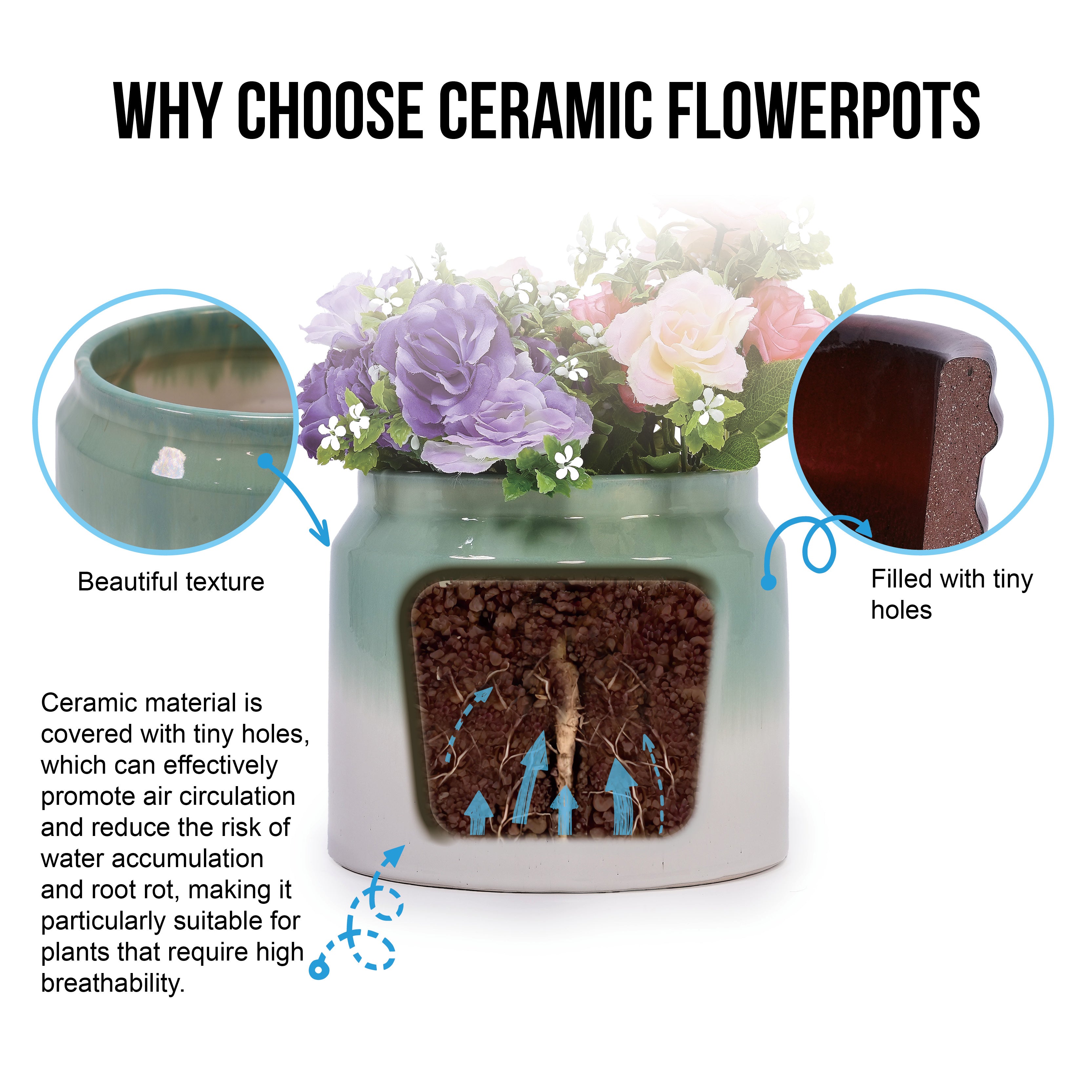 Handmade Ceramic Planter Set of 2