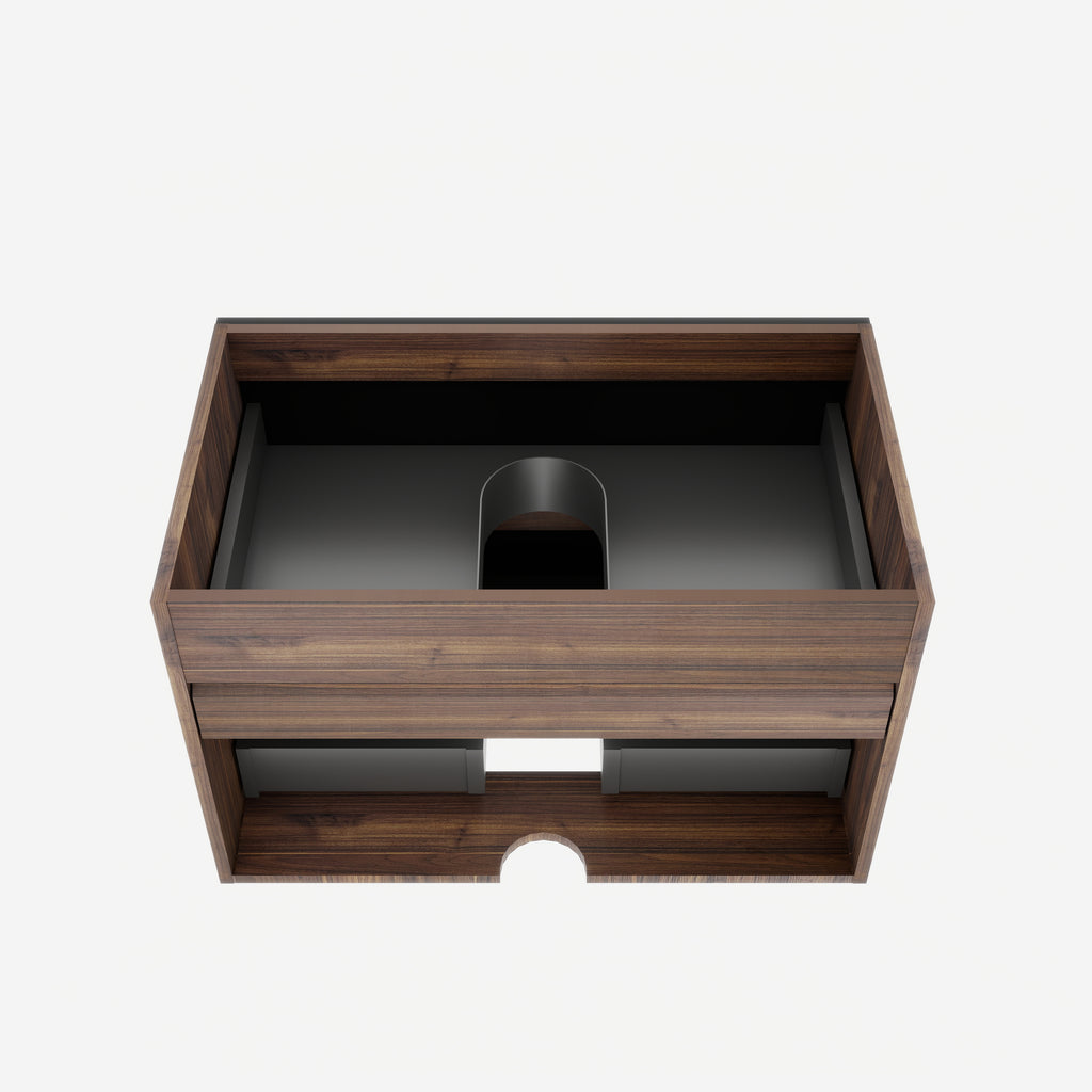 Grace 30-Inch Wall-Mounted Bathroom Vanity with Double Soft-Close Drawers, Oak