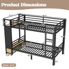 Twin XL Over Twin XL Size Metal Bunk Bed for Teens