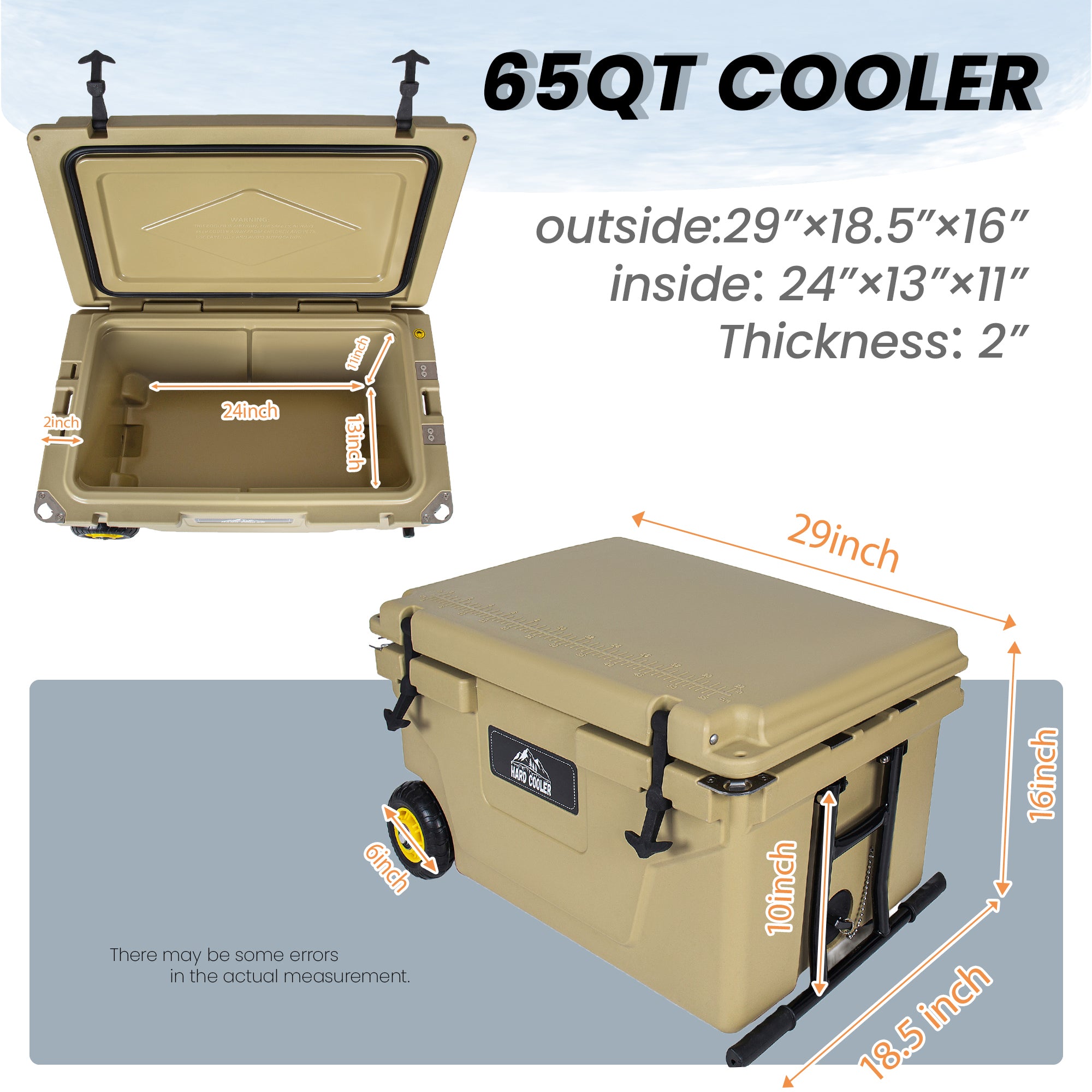 65 Quart Khaki Cooler