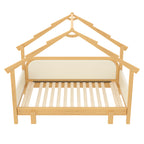 Twin Size Wood Treehouse Bed With Soft Cushion Rails