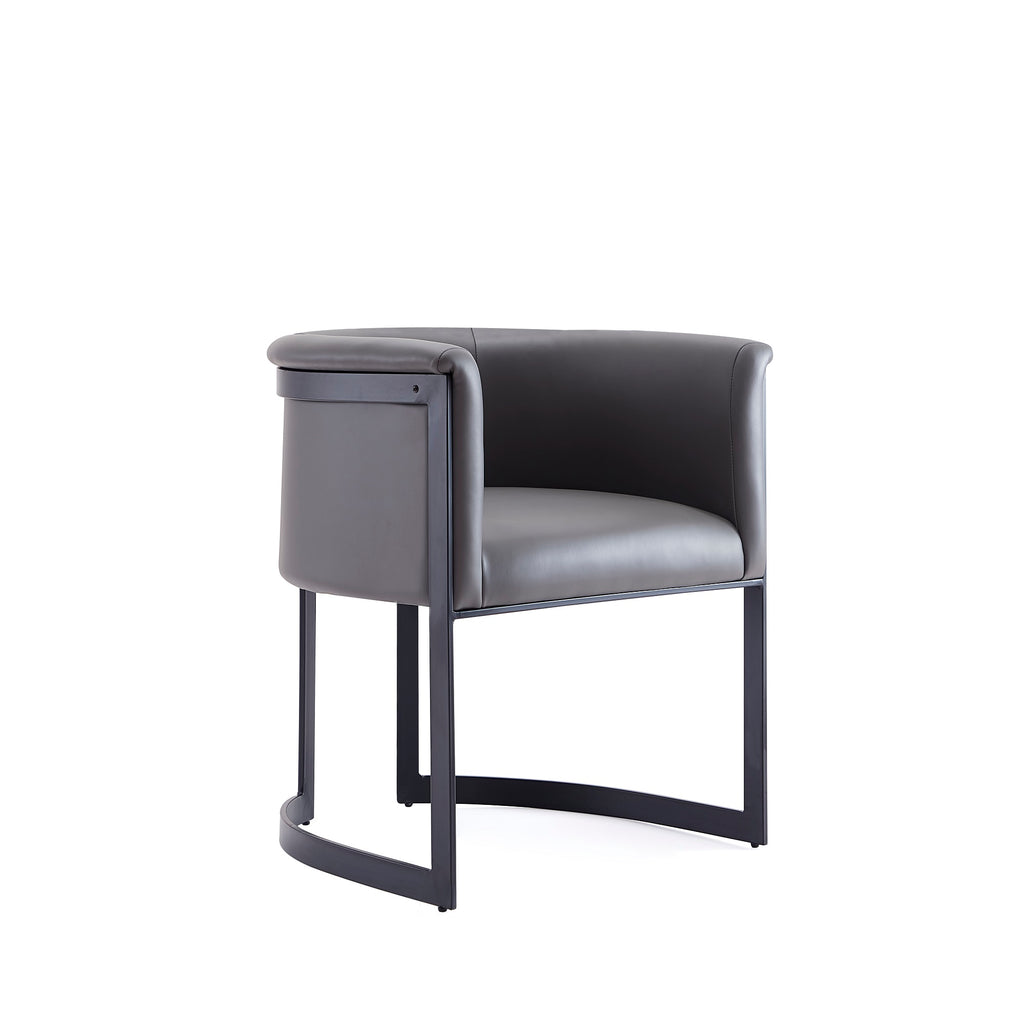 Corso Metal Vegan Leather Dining Chair in Graphite