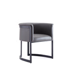 Corso Metal Vegan Leather Dining Chair in Graphite
