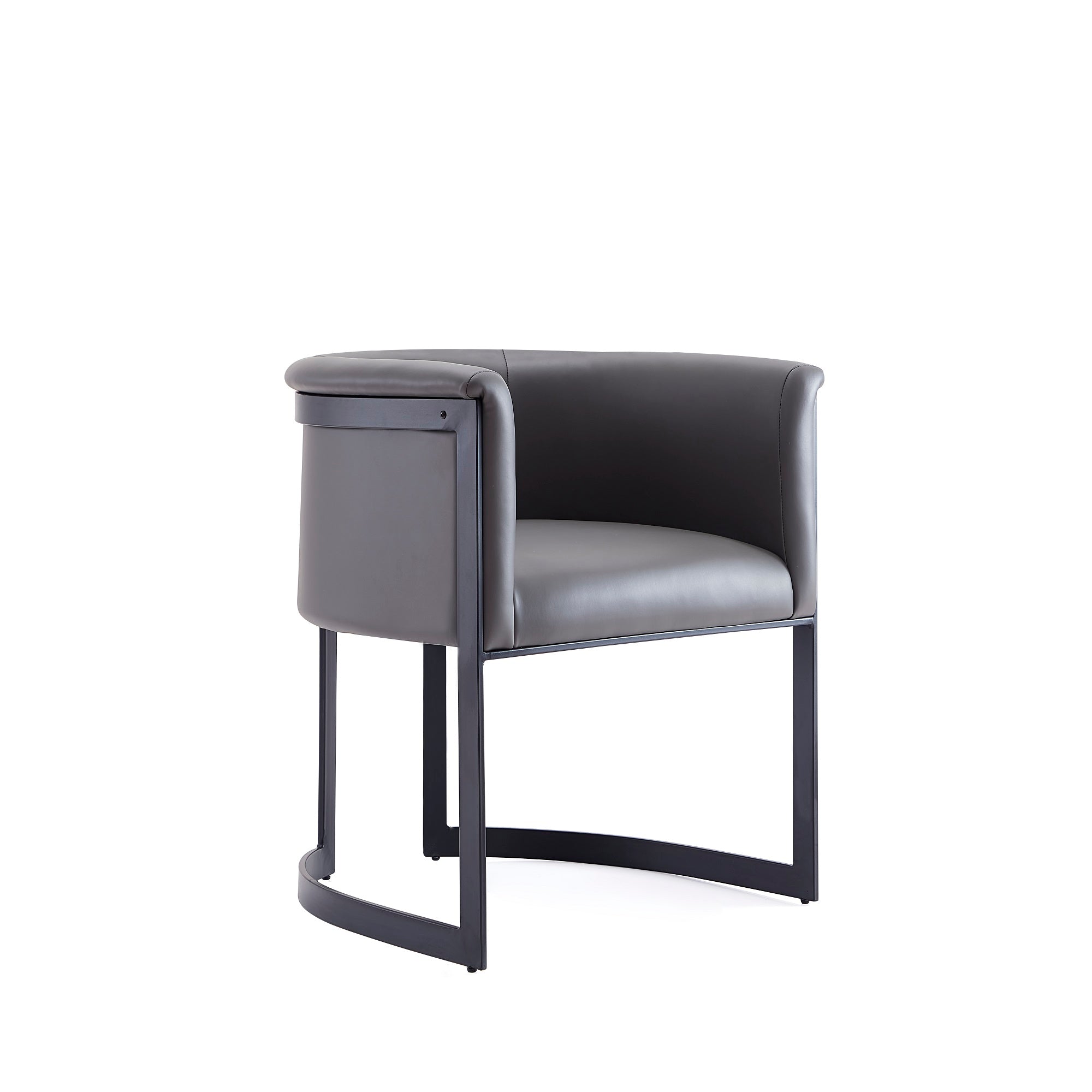 Corso Metal Vegan Leather Dining Chair in Graphite