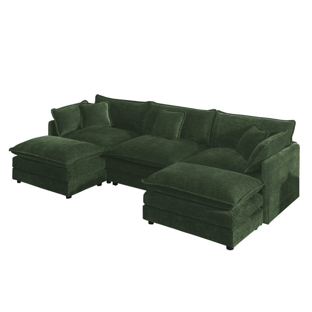 U-Shaped Sectional Sofa w/Reversible Footrest