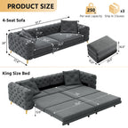 3-in-1 Convertible Sleeper Sofa with Movable Ottoman