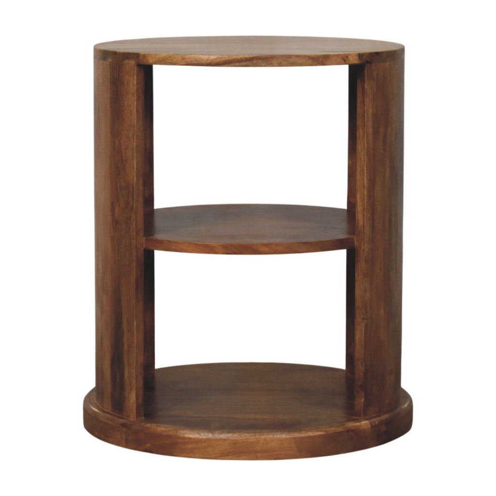 Solid Wood Ventura Open Round Side Table